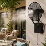 Ventilador nebulizador de agua de pared para exteriores