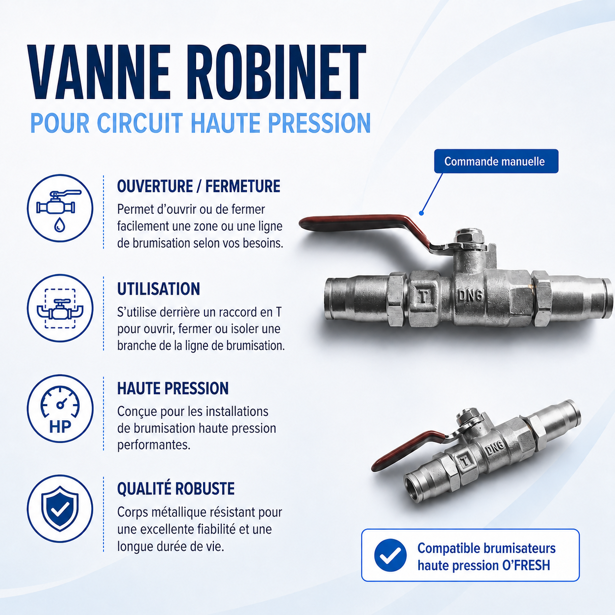 O'FRESH - Vanne Robinet circuit Haute Pression Vanne robinet circuit HP – Image 1