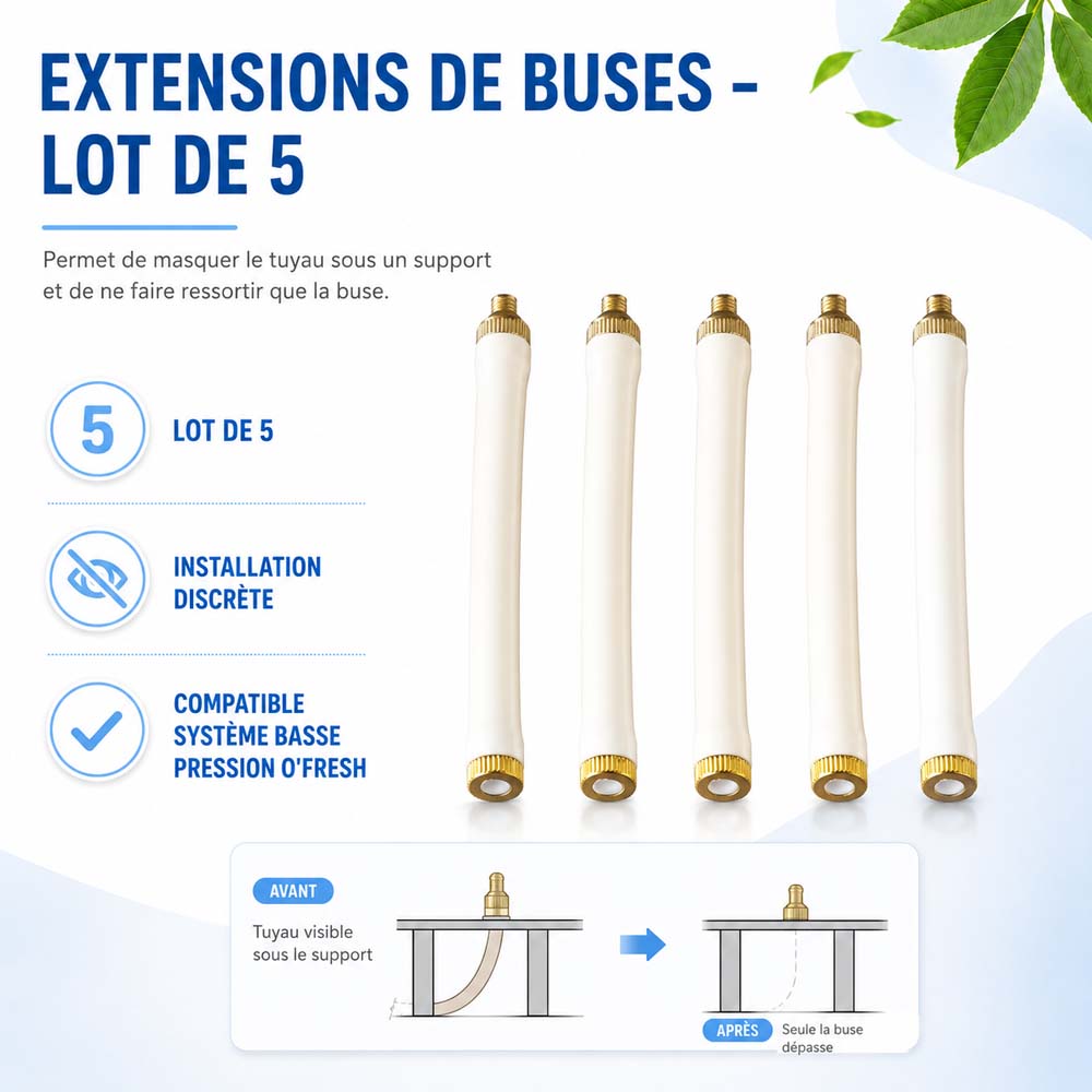o-fresh-extensions-de-buses-lot-de-5 Lot de 5 buses orientables pour système de brumisation – Image 1