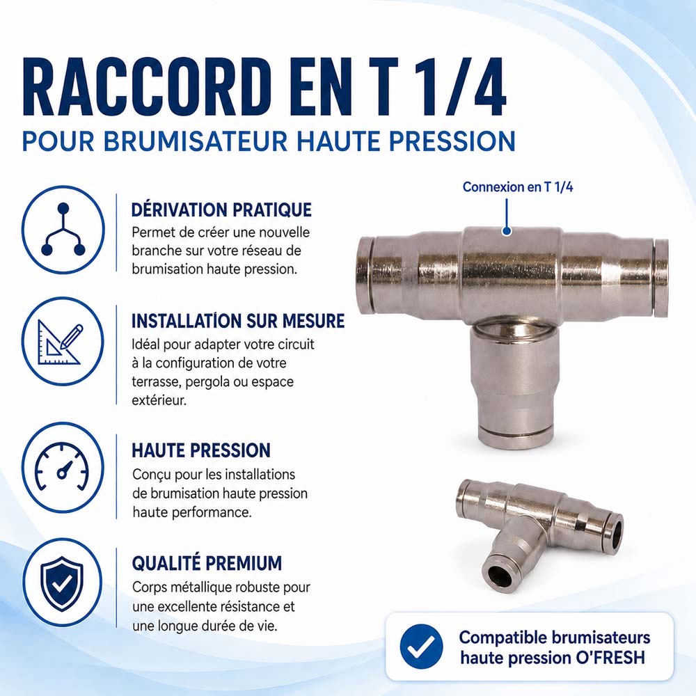 o-fresh-raccord-t-1-4-brumisateur-haute-pression Raccord en T 1/4 x1 – Image 1