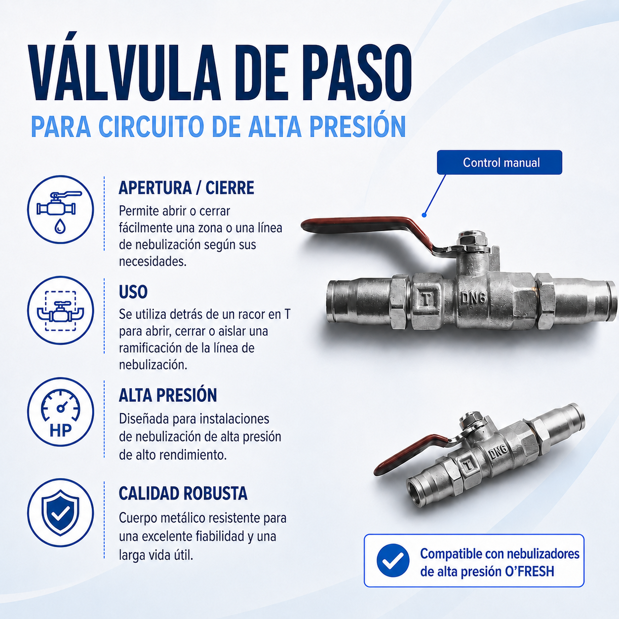 O'FRESH - Vanne Robinet circuit Haute Pression Válvula del circuito de alta presión - Imagen 1