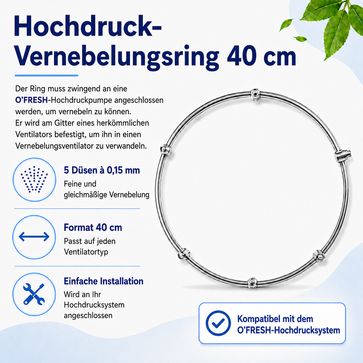 o-fresh-cerce-de-brumisation-basse-pression Cerce 40cm 5 Düsen 0,15mm – Bild 1