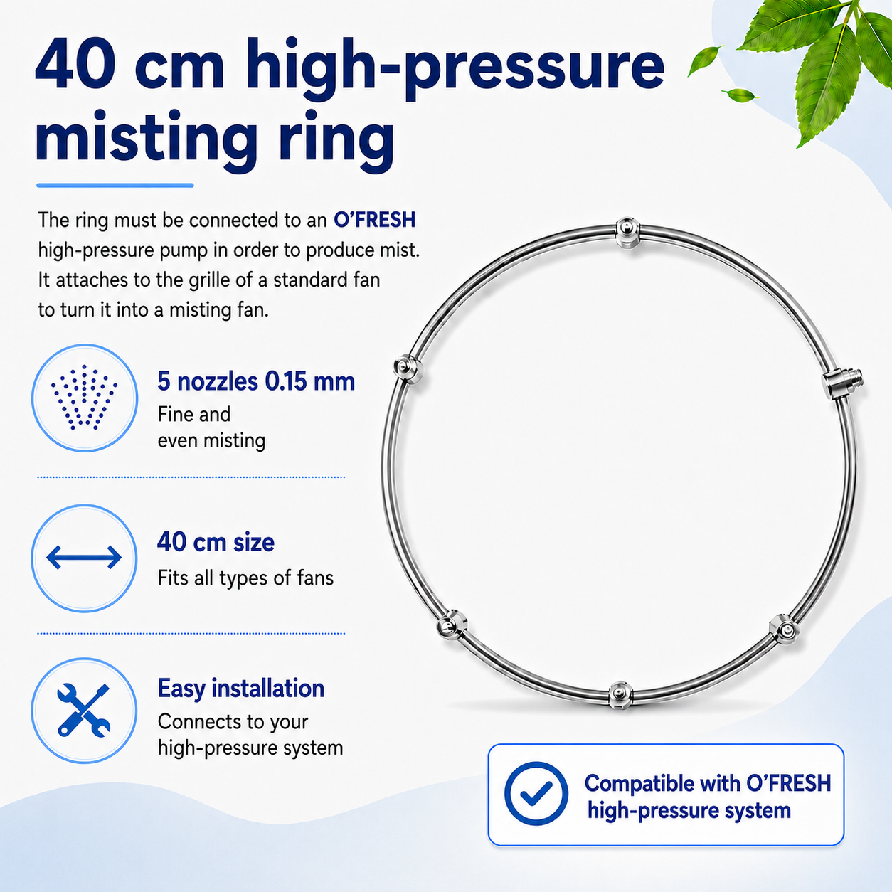 o-fresh-cerce-de-brumisation-basse-pression Cerce 40cm 5 nozzles 0,15mm - Image 1