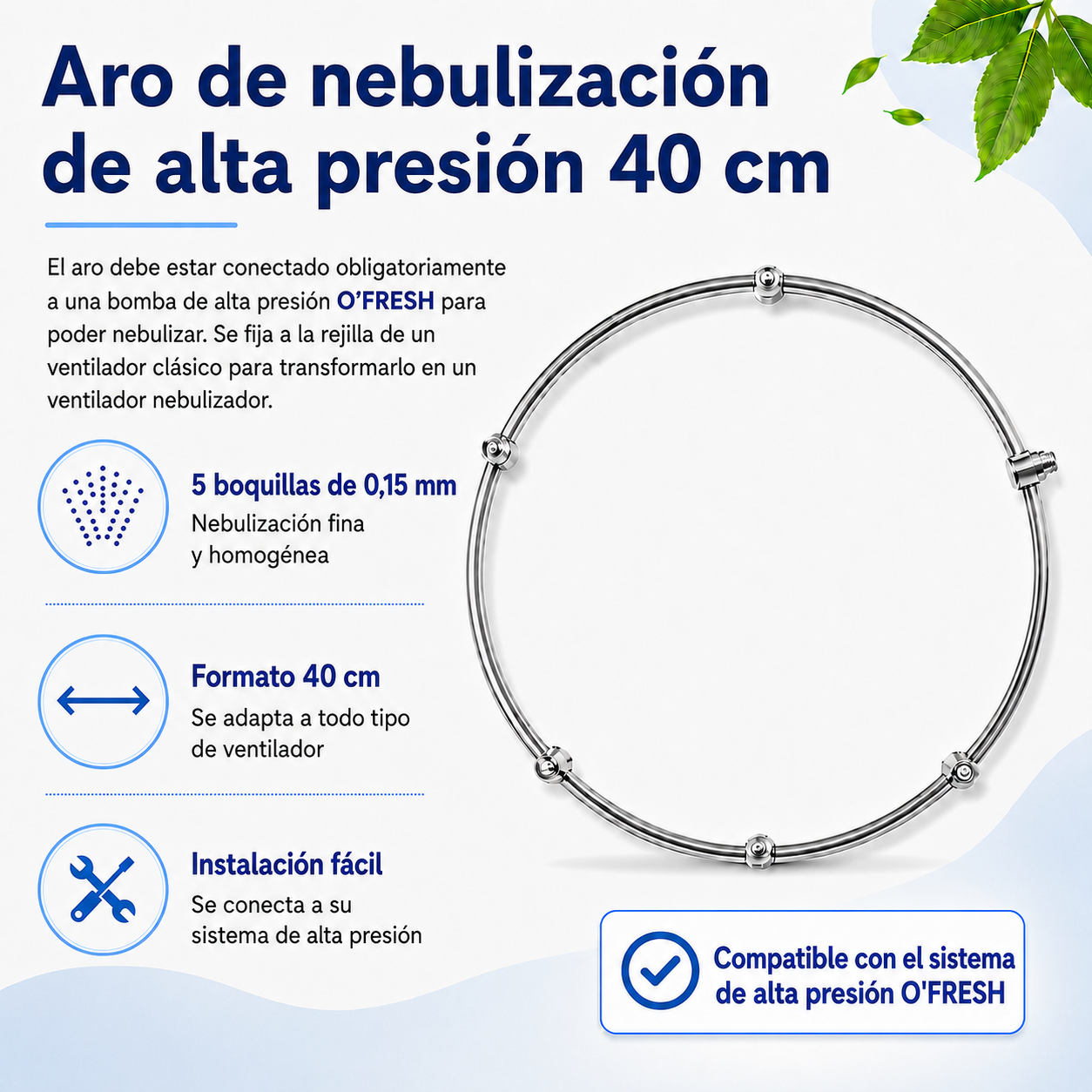 o-fresh-cerce-de-brumisation-basse-pression Cerce 40cm 5 boquillas 0,15mm - Imagen 1