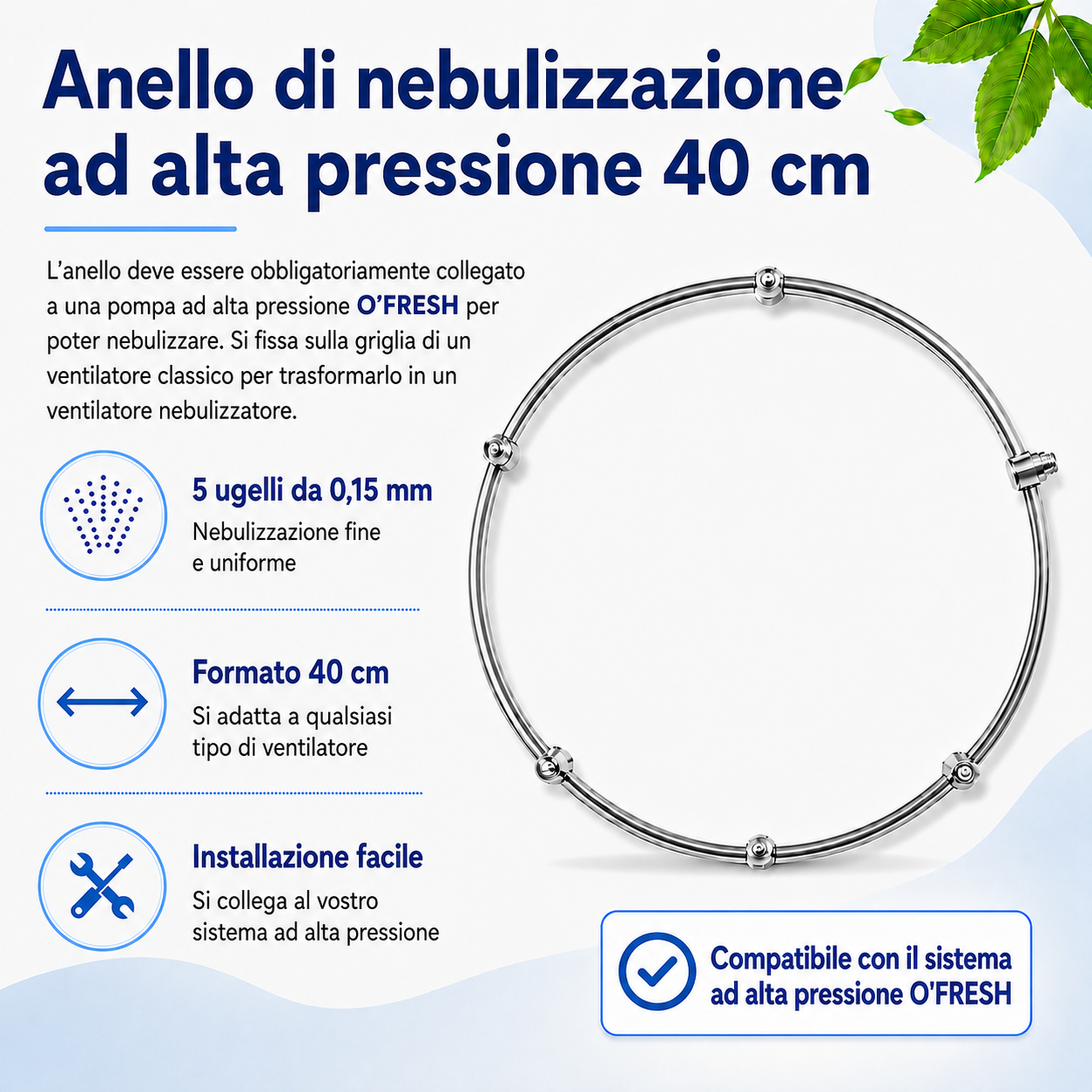 o-fresh-cerce-de-brumisation-basse-pression Cerce 40cm 5 ugelli 0,15mm - immagine 1