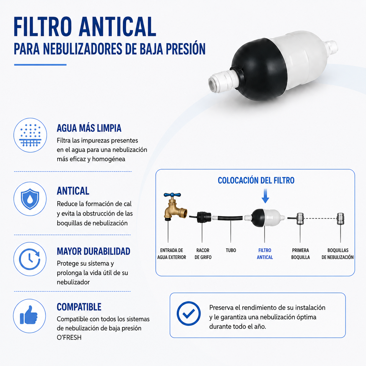 o-fresh-filtre-anti-calcaire-basse-pression Filtro antical - Imagen 1