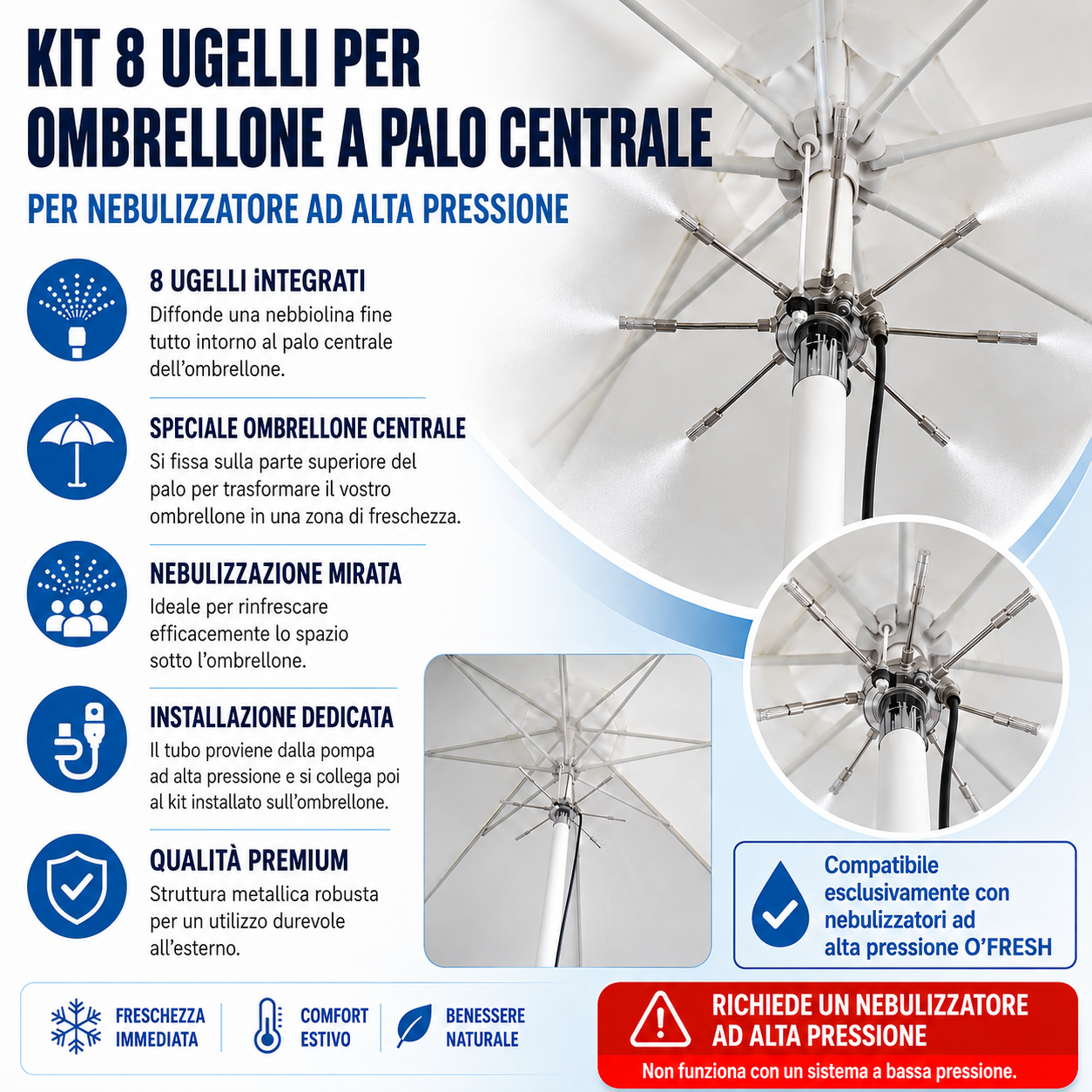 o-fresh-kit-8-buses-haute-pression-parasol-pied-central Kit di 8 ugelli per ombrellone con piede centrale - immagine 1