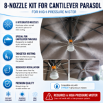 Kit of 8 nozzles with lamp for remote sunshades