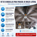 Kit de 8 boquillas con lámpara para parasol a distancia