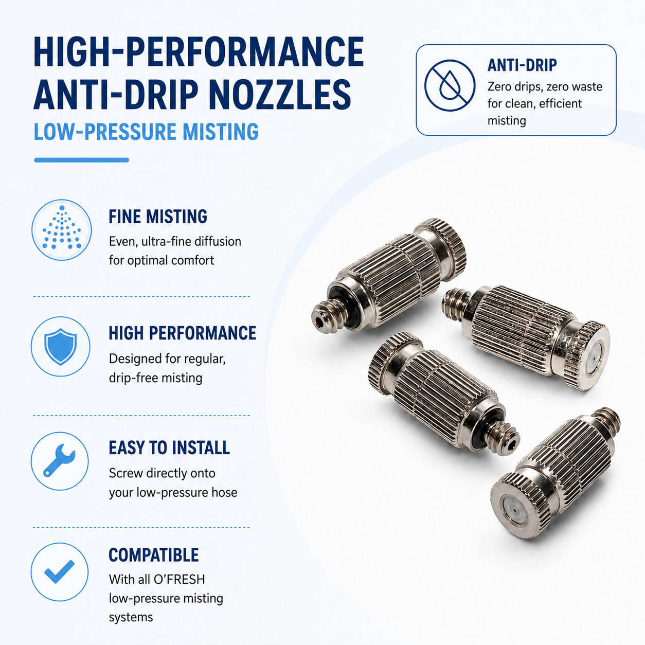 o-fresh-lot-de-4-buses-anti-gouttes-haute-performance High-performance drip nozzles x4 - Image 1