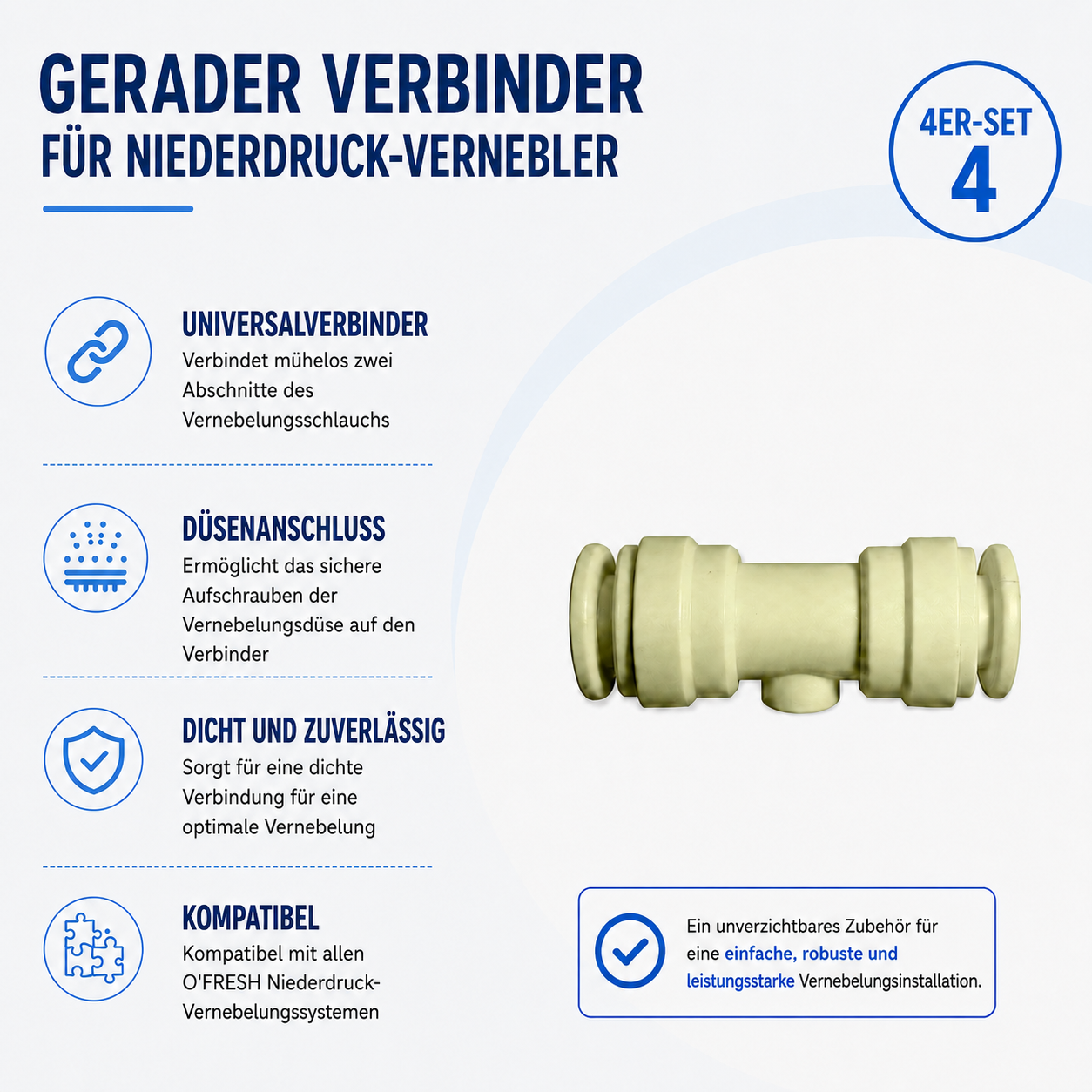 o-fresh-raccord-droit-brumisateur-basse-pression Gerade Anschlüsse x4 – Bild 1