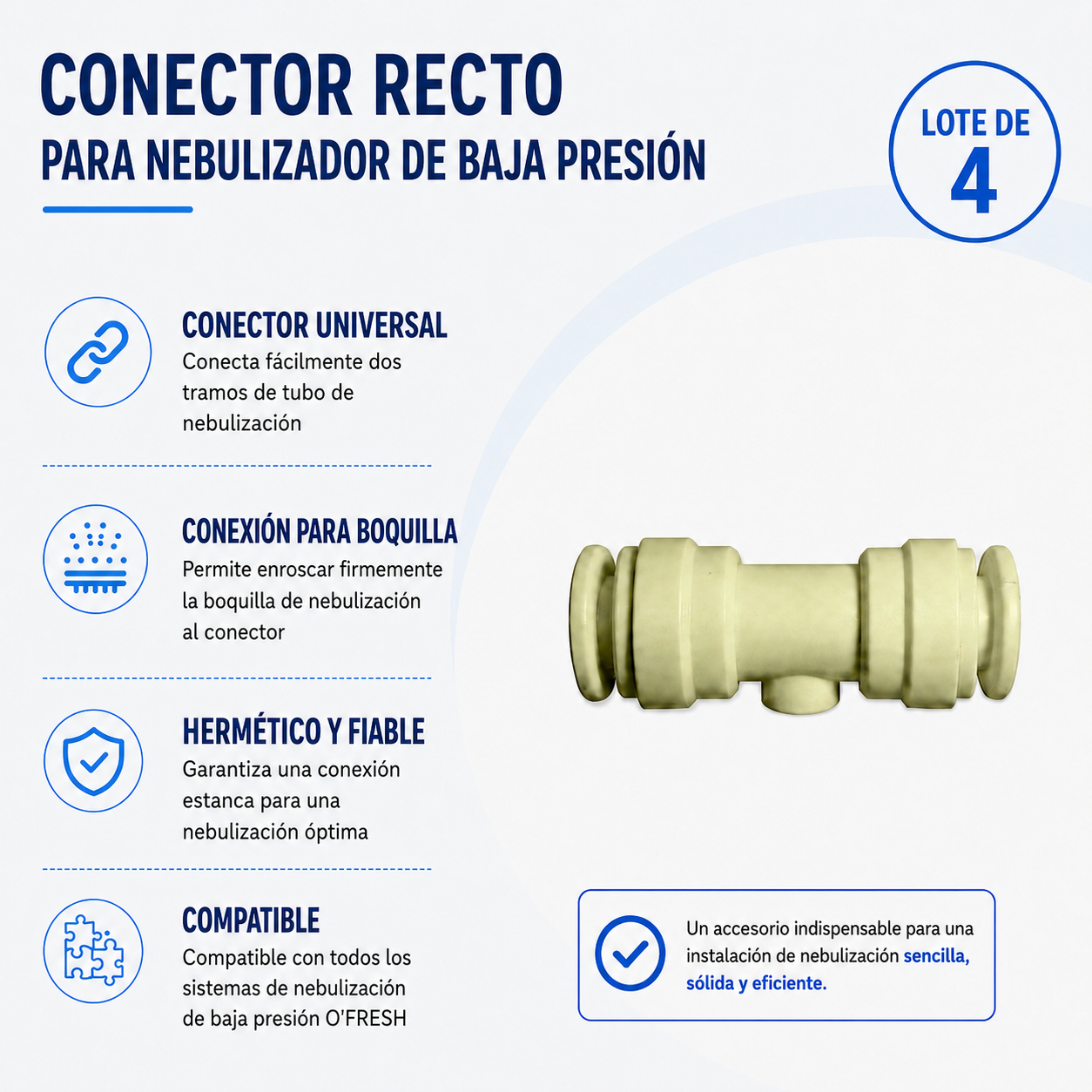 o-fresh-raccord-droit-brumisateur-basse-pression Racores rectos x4 - Imagen 1