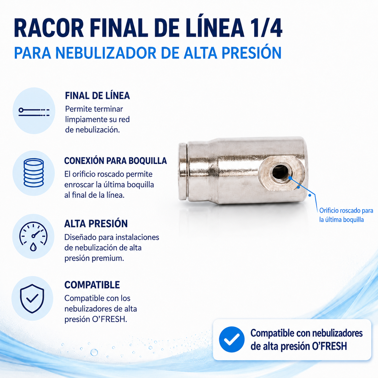 o-fresh-raccord-fin-de-ligne-brumisateur-haute-pression Conector final de línea 1/4 x1 - Imagen 1