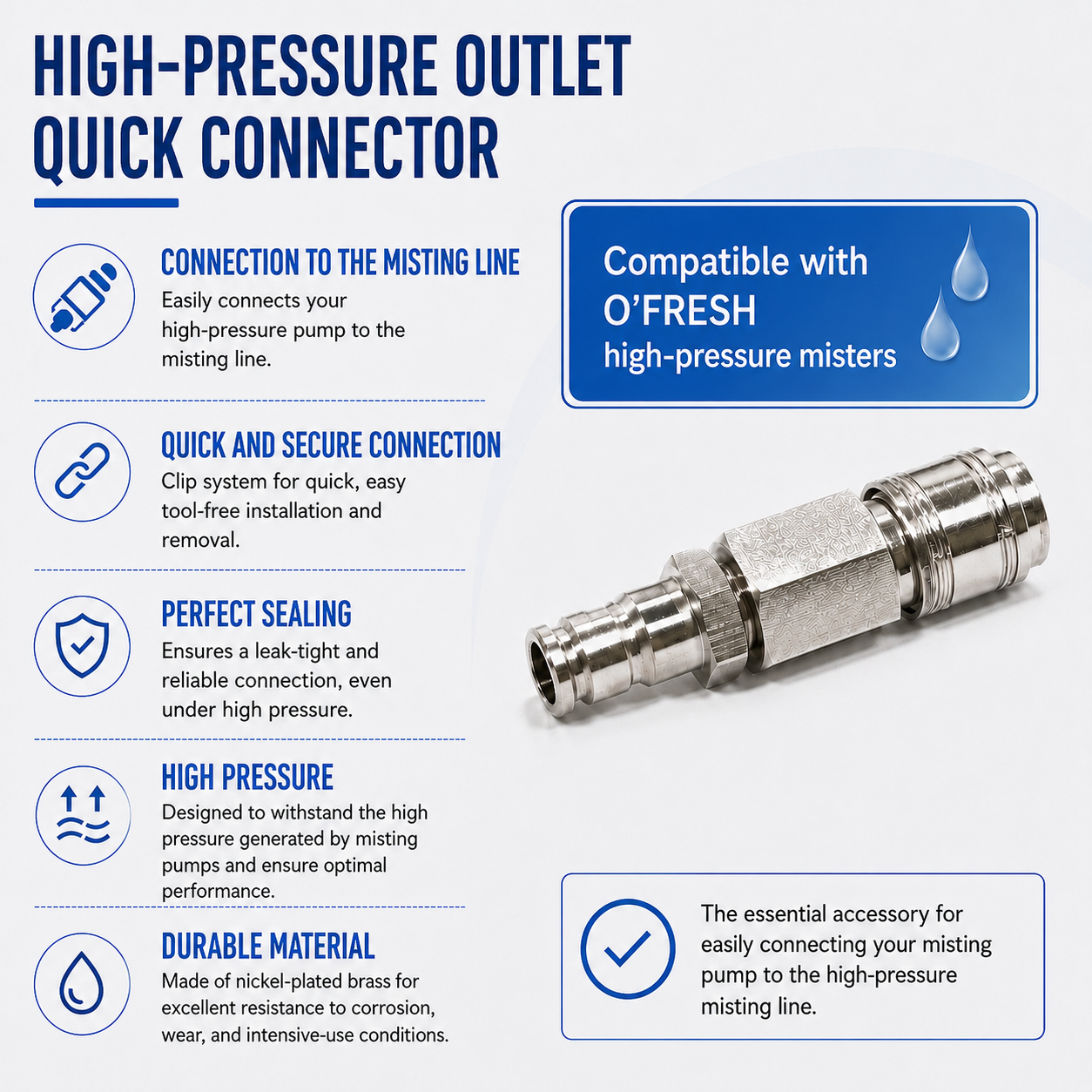 o-fresh-raccord-rapide-entree-haute-pression HP outlet quick connector - Image 1